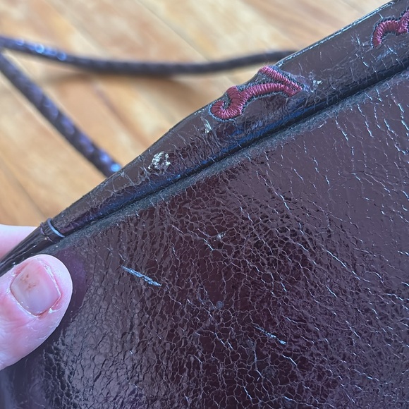 Brighton Valencia Merlot Floral Leather Bag with Box - Picture 12 of 13